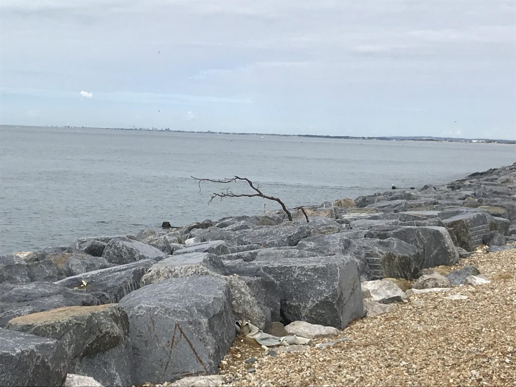 Beautiful walk along an empty beach