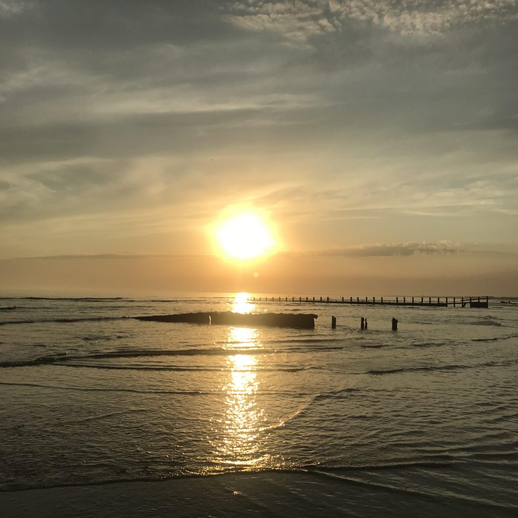 Selsey sunset over the beach