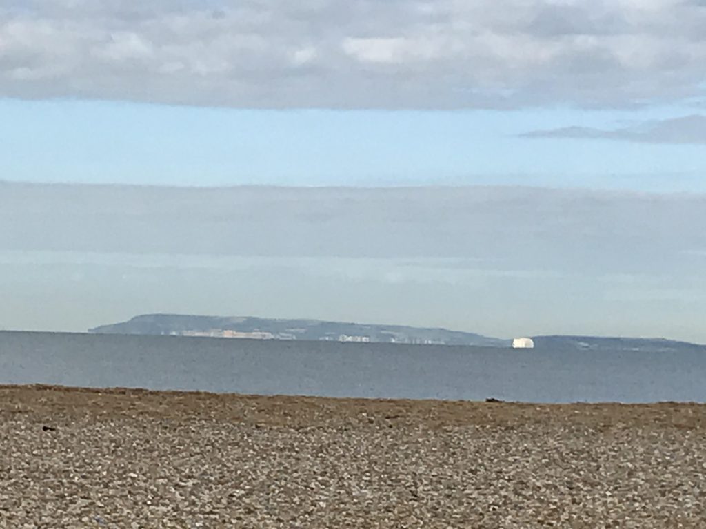 Isle of Wight in the distance from Selsey beach